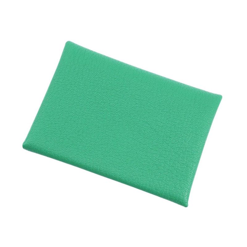 エルメス コインケース カルヴィ デュオ ヴェルソ ミント/モーヴペール/シルバー金具 シェブルミゾル W刻印 シェーブル