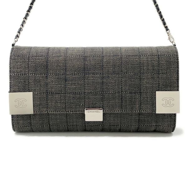 シャネル チェーンショルダーバッグ ココマーク チョコバー デニム CHANEL