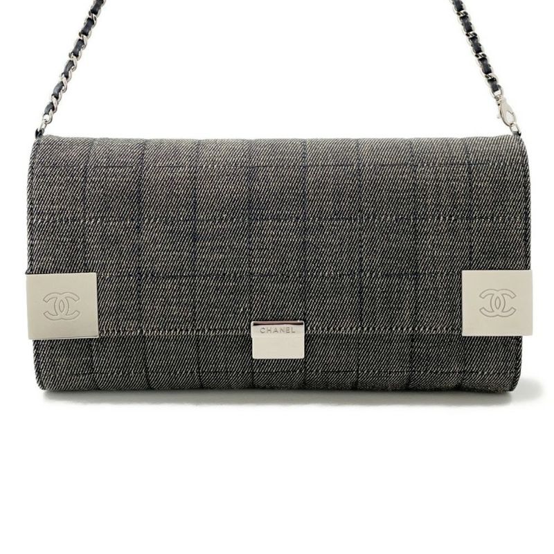 シャネル チェーンショルダーバッグ ココマーク チョコバー デニム CHANEL