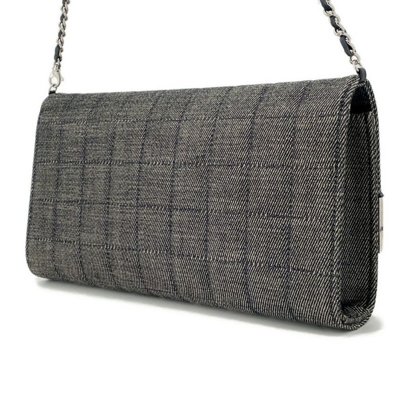 シャネル チェーンショルダーバッグ ココマーク チョコバー デニム CHANEL