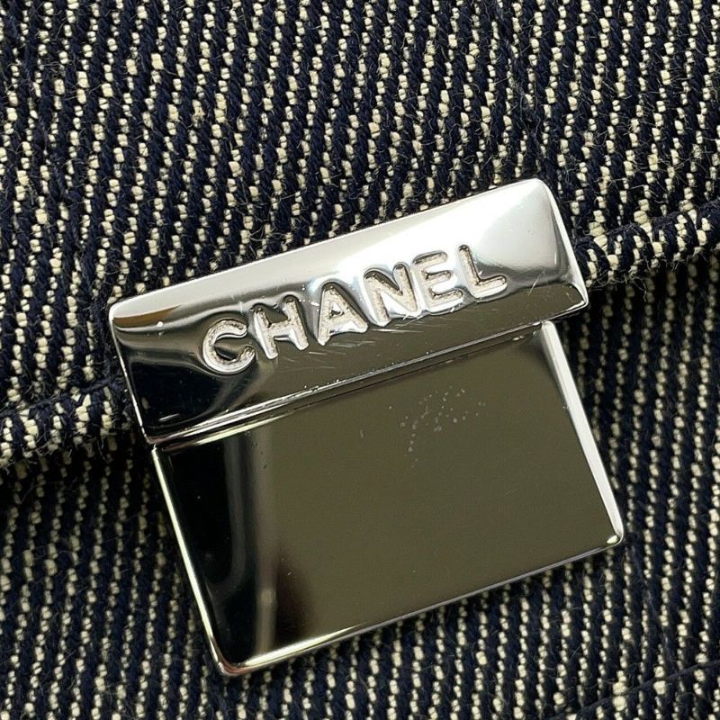 シャネル チェーンショルダーバッグ ココマーク チョコバー デニム CHANEL