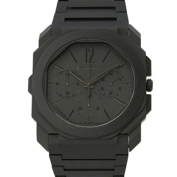 ブルガリ オクト フィニッシモ クロノグラフ GMT 103278/BGO43CXTCHGMT BVLGARI 腕時計 黒文字盤