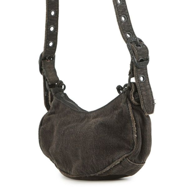 バレンシアガ ショルダーバッグ ル・カゴール XS デニム 671309 BALENCIAGA 黒 ミラー付き