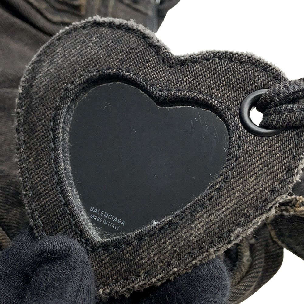 バレンシアガ ショルダーバッグ ル・カゴール XS デニム 671309 BALENCIAGA 黒 ミラー付き