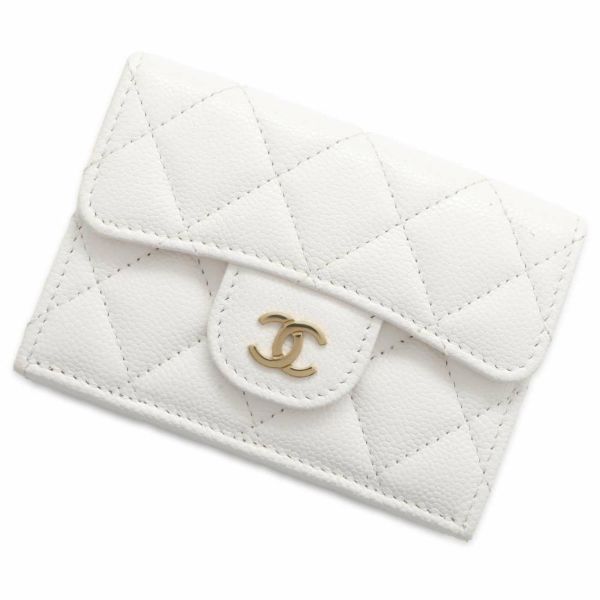 シャネル 三つ折り財布 マトラッセ ココマーク クラシック スモール フラップ ウォレット AP0230 CHANEL 財布 白