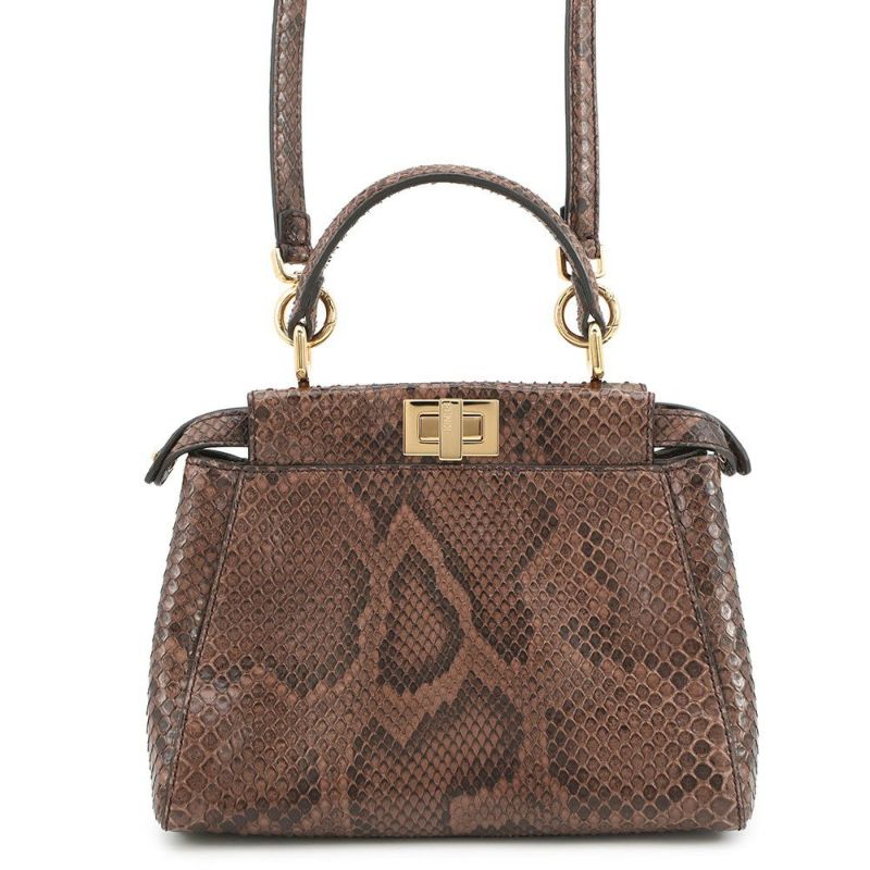 フェンディ ハンドバッグ ミニ ピーカブー パイソン 8BN244 FENDI 2way