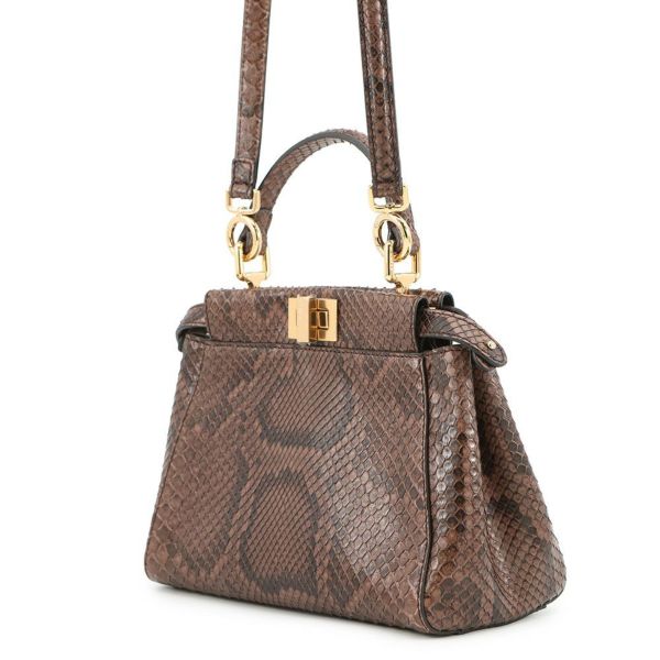 フェンディ ハンドバッグ ミニ ピーカブー パイソン 8BN244 FENDI 2way