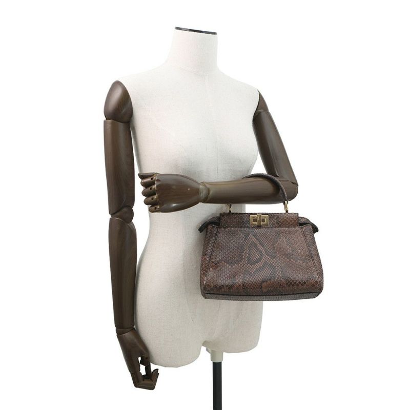 フェンディ ハンドバッグ ミニ ピーカブー パイソン 8BN244 FENDI 2way