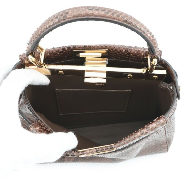 フェンディ ハンドバッグ ミニ ピーカブー パイソン 8BN244 FENDI 2way