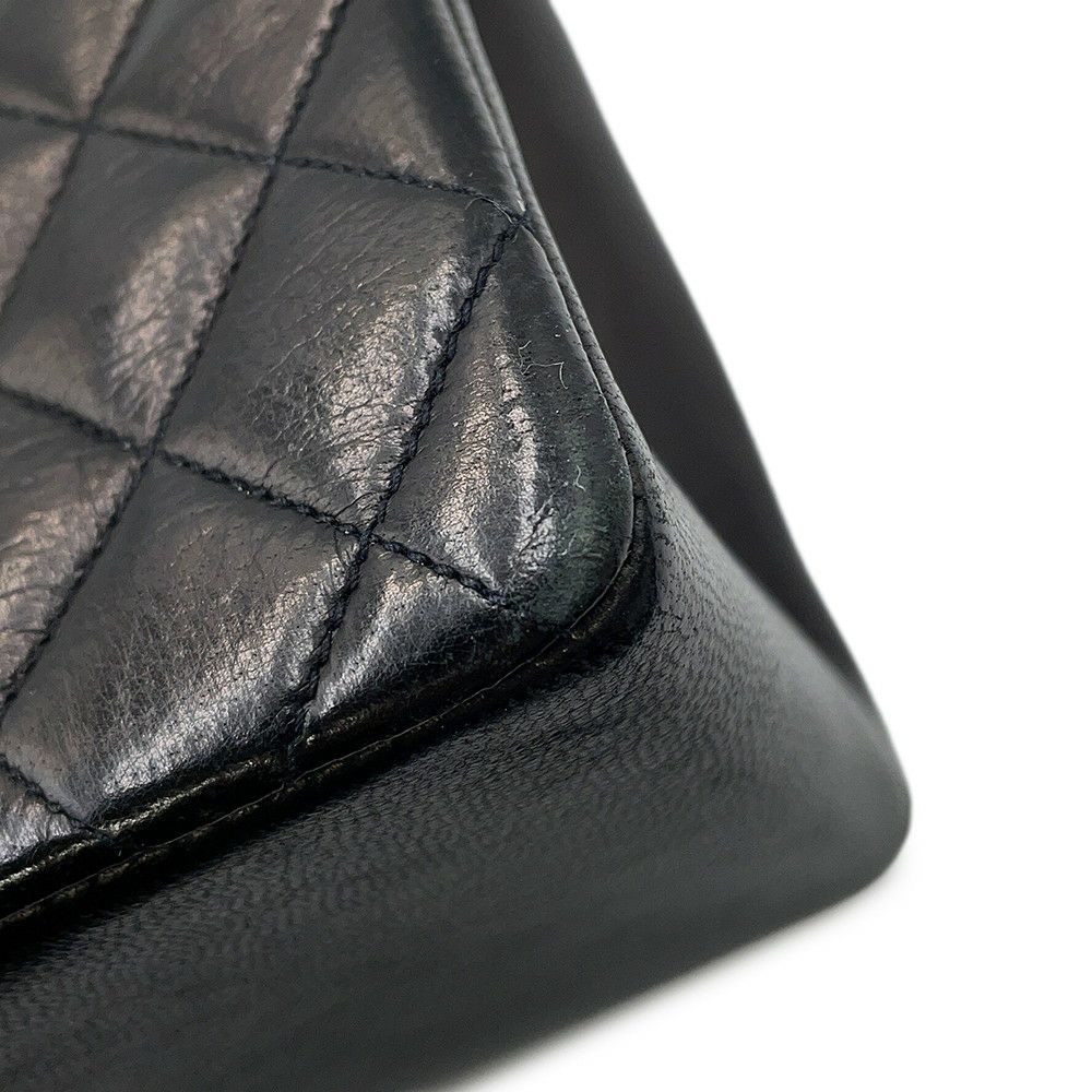 シャネル チェーンショルダーバッグ マトラッセ ココマーク ラムスキン CHANEL 黒