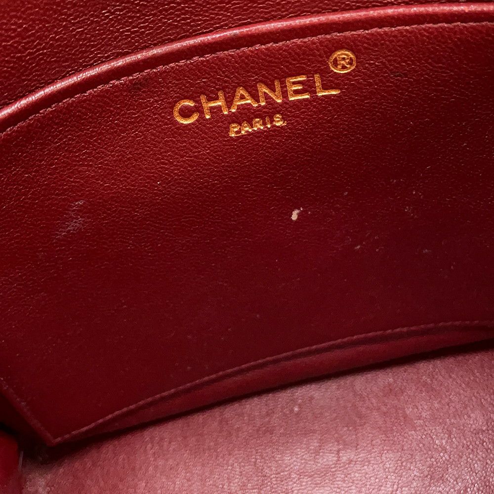 シャネル チェーンショルダーバッグ マトラッセ ココマーク ラムスキン CHANEL 黒