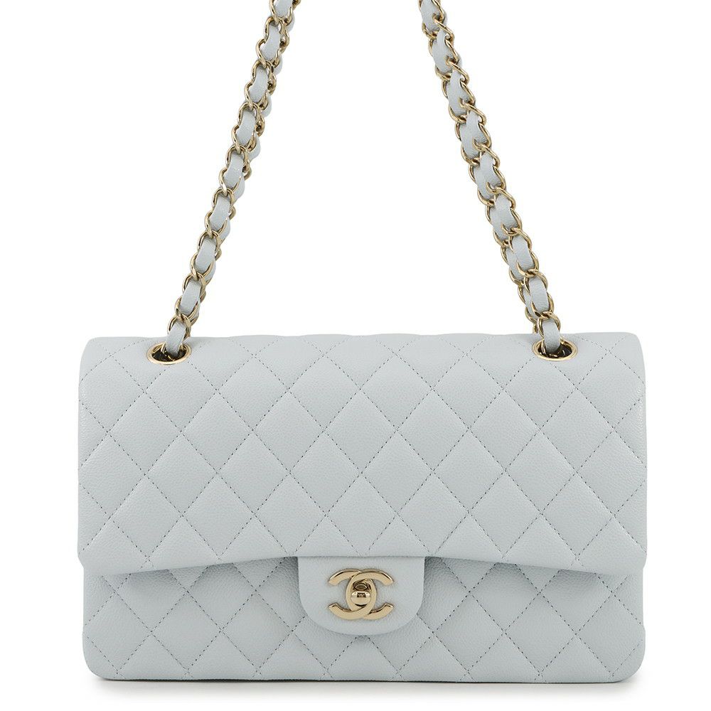 シャネル チェーンショルダーバッグ マトラッセ25 ココマーク ダブルチェーン キャビアスキン A01112 CHANEL