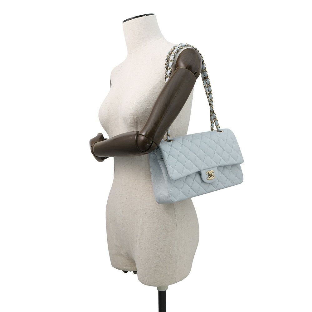 シャネル チェーンショルダーバッグ マトラッセ25 ココマーク ダブルチェーン キャビアスキン A01112 CHANEL