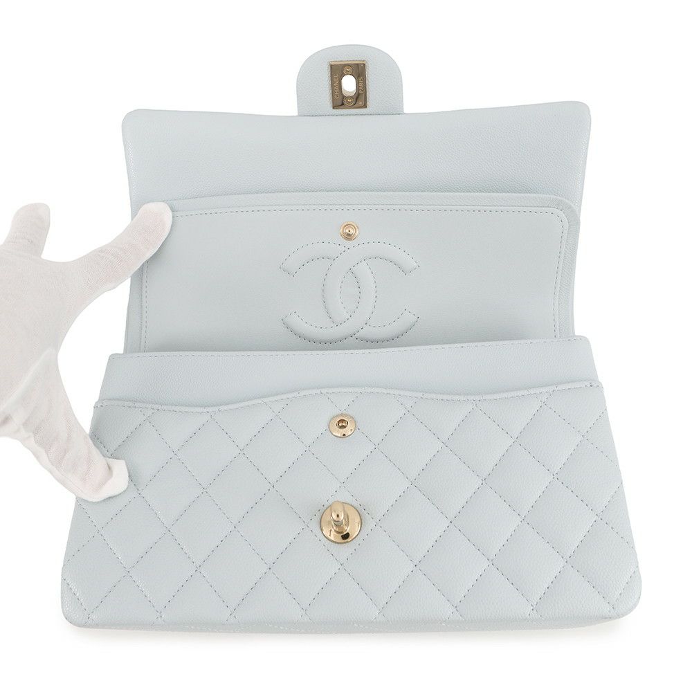 シャネル チェーンショルダーバッグ マトラッセ25 ココマーク ダブルチェーン キャビアスキン A01112 CHANEL