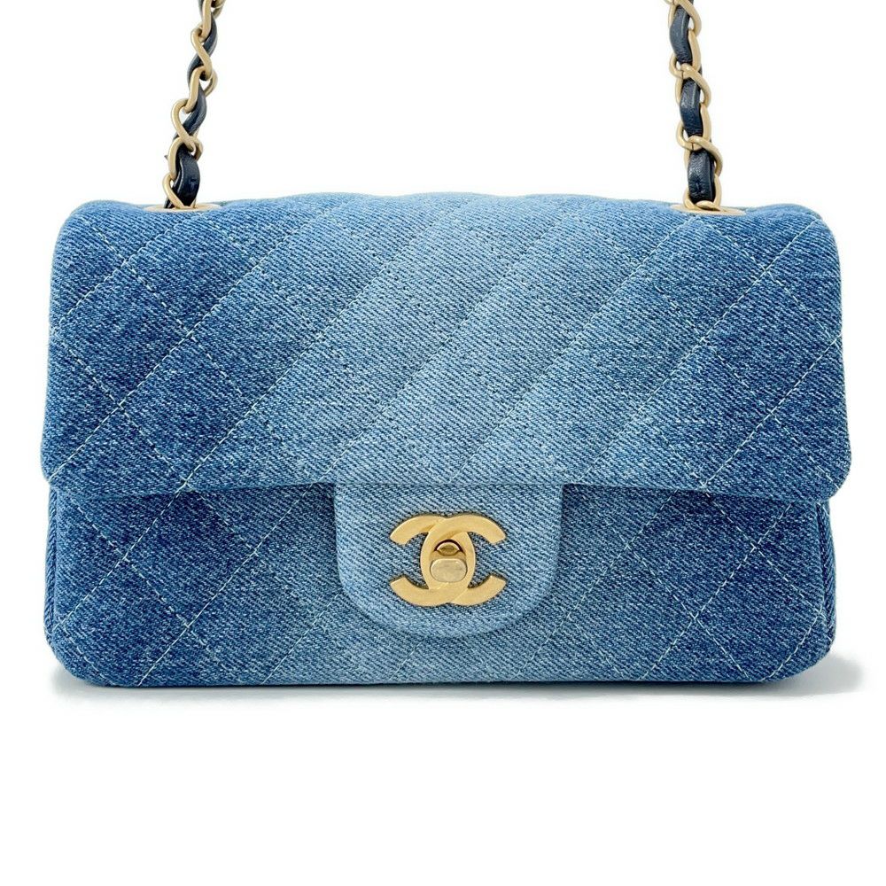 シャネル チェーンショルダーバッグ ココマーク ミニ フラップ デニム A69900 CHANEL