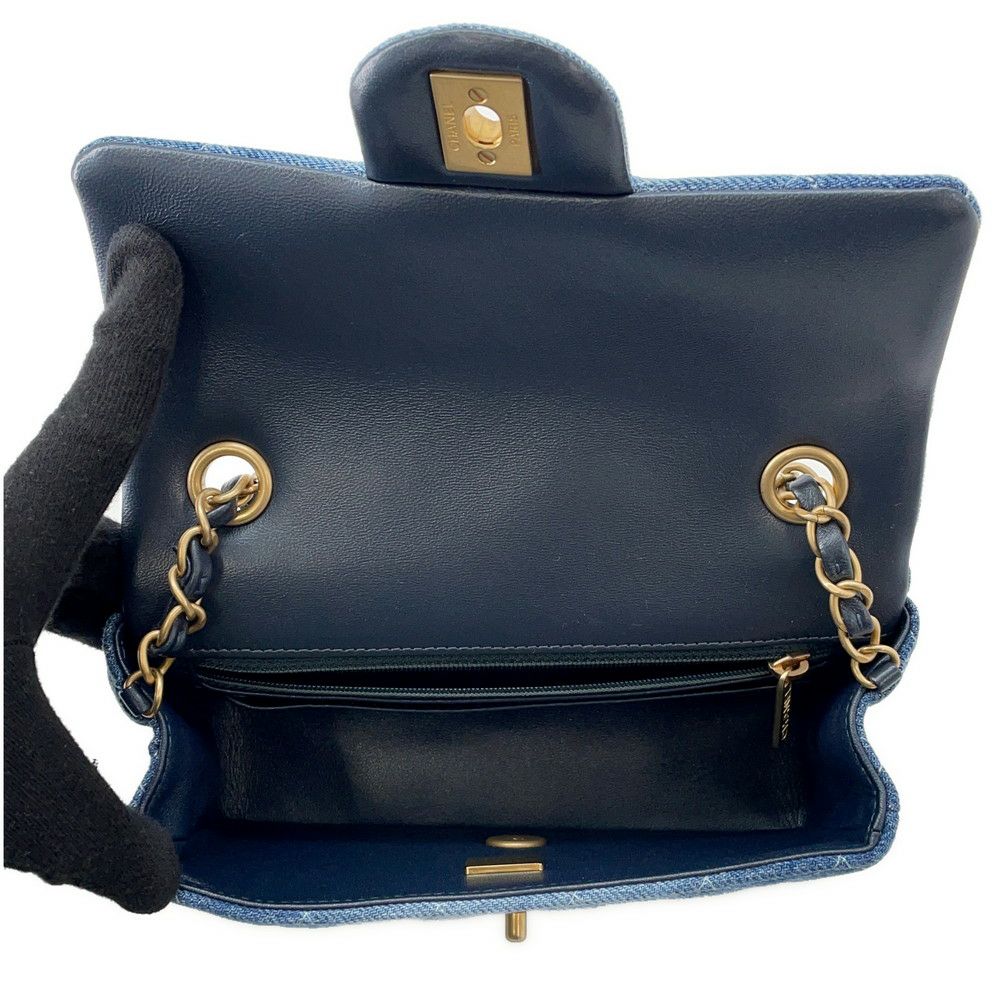 シャネル チェーンショルダーバッグ ココマーク ミニ フラップ デニム A69900 CHANEL