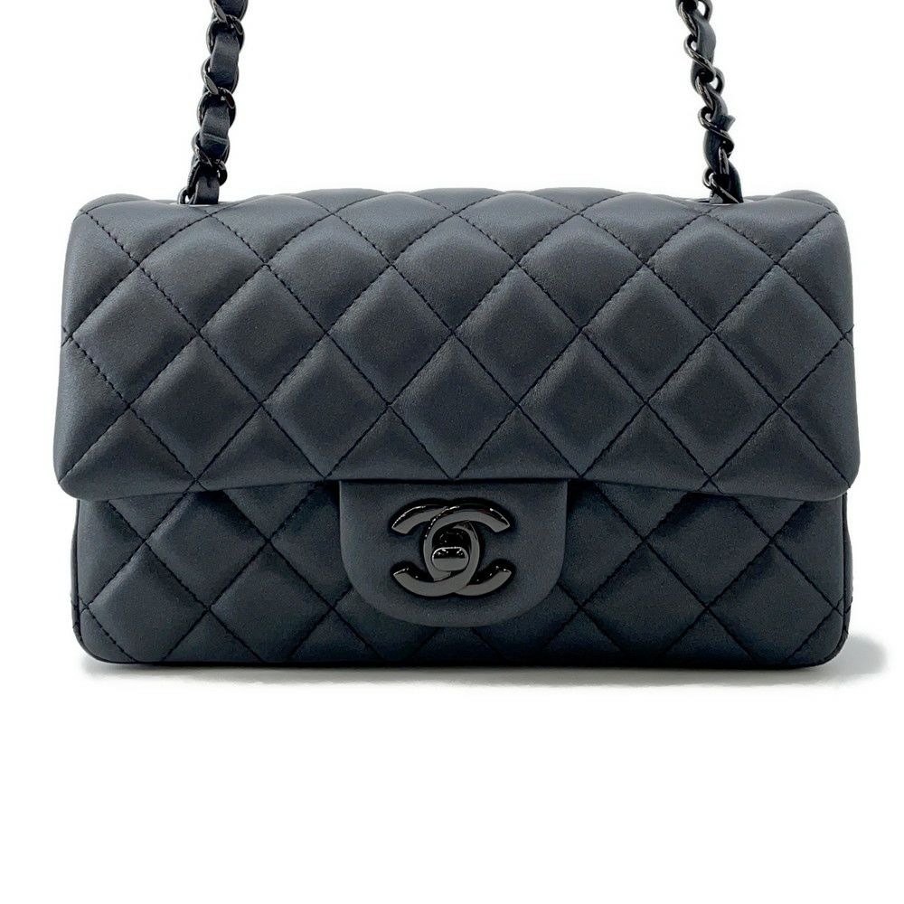 シャネル チェーンショルダーバッグ ココマーク ミニ フラップ ラムスキン A69900 CHANEL 黒