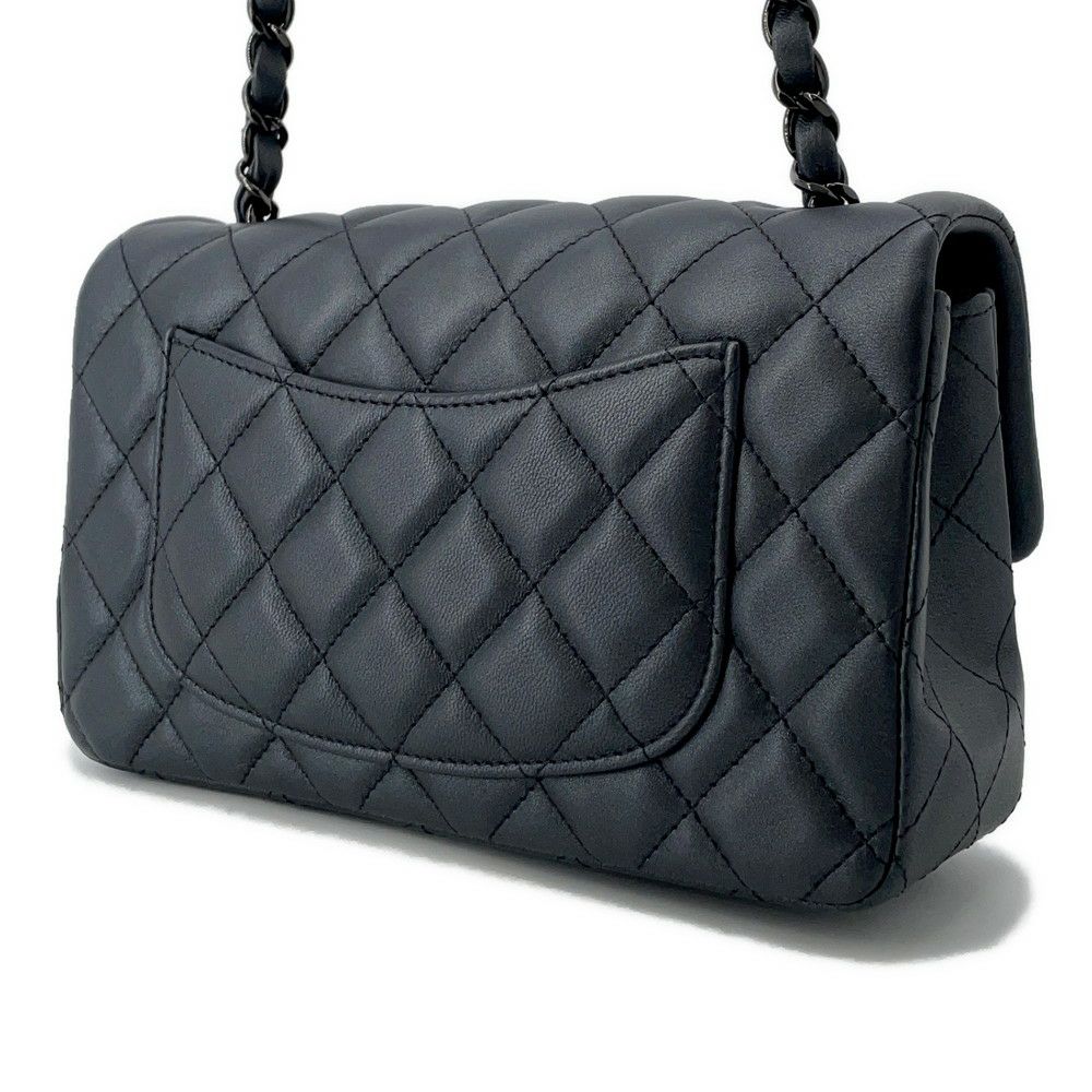 シャネル チェーンショルダーバッグ ココマーク ミニ フラップ ラムスキン A69900 CHANEL 黒