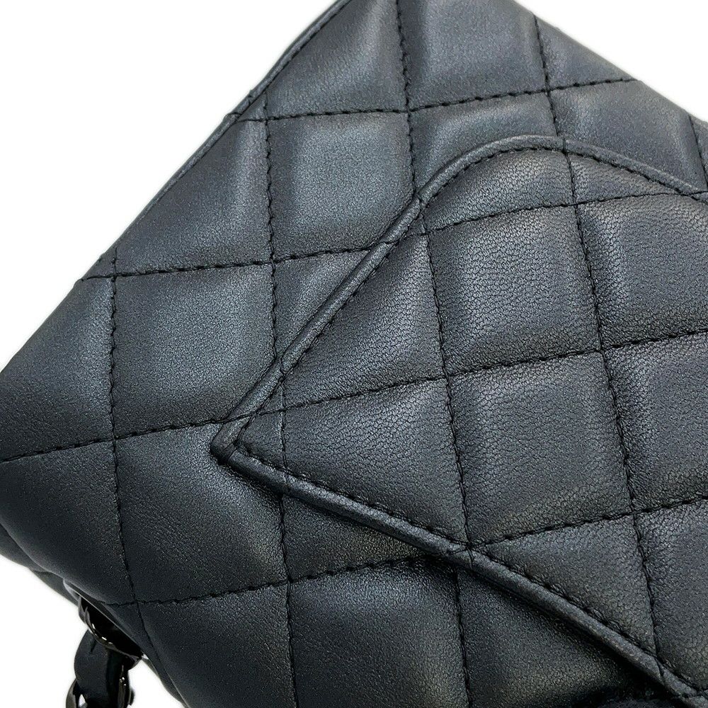 シャネル チェーンショルダーバッグ ココマーク ミニ フラップ ラムスキン A69900 CHANEL 黒