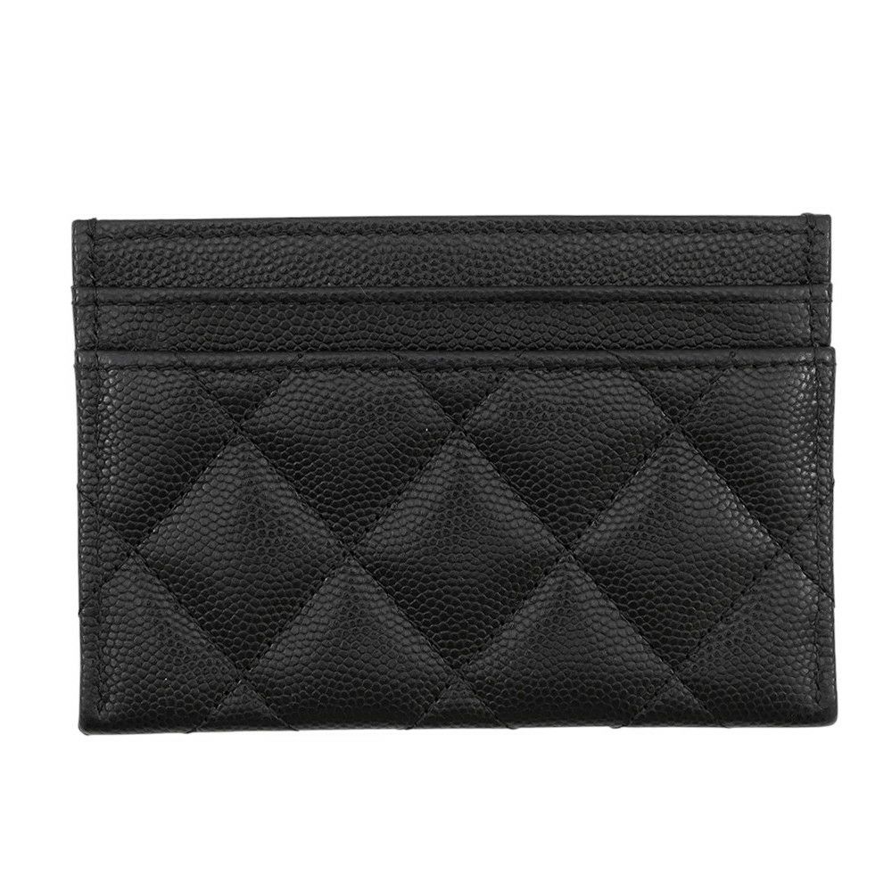 シャネル カードケース ココマーク ハーフ ラインストーン キャビアスキン AP4179 CHANEL カード 黒