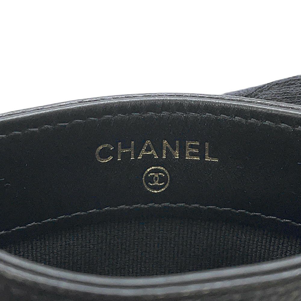 シャネル カードケース ココマーク ハーフ ラインストーン キャビアスキン AP4179 CHANEL カード 黒