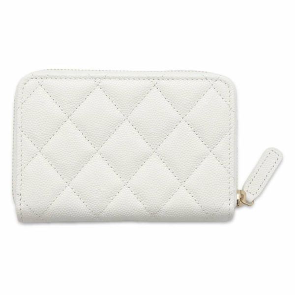 シャネル コインケース マトラッセ ココマーク キャビアスキン AP4177 CHANEL 財布 白