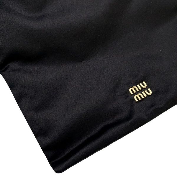 ミュウミュウ ポーチ ナイロン レザー ロゴ 5NG003 MIUMIU 小物入れ 黒
