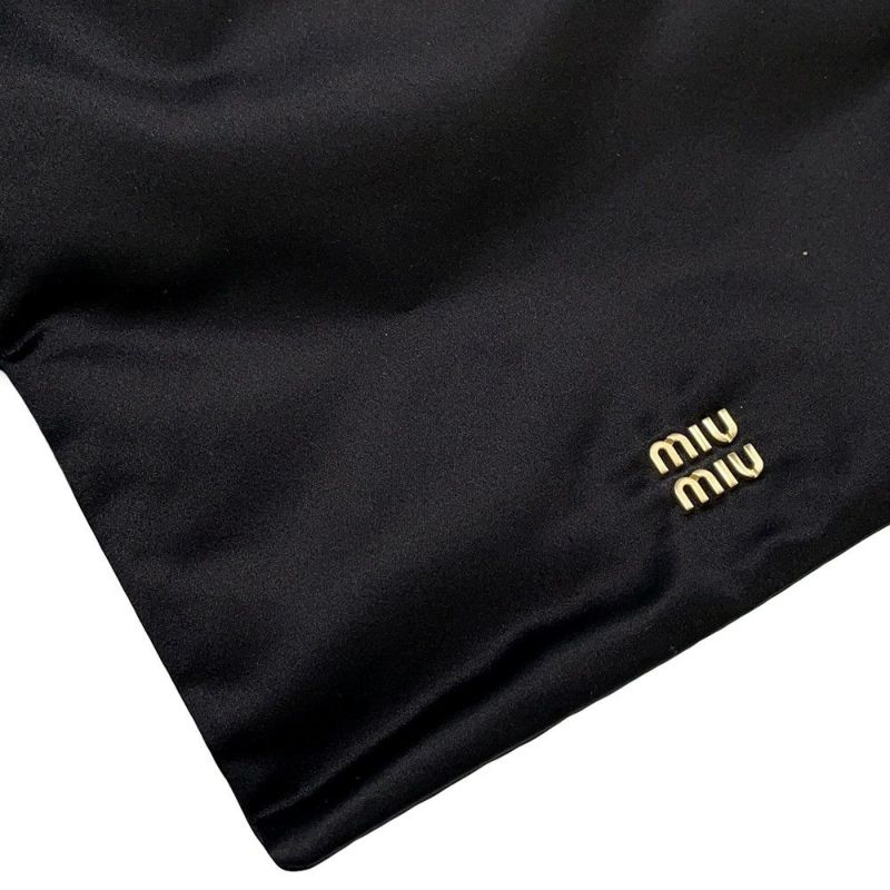 ミュウミュウ ポーチ ナイロン レザー ロゴ 5NG003 MIUMIU 小物入れ 黒