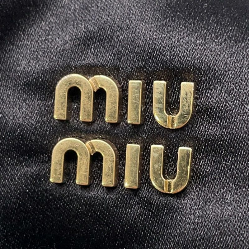 ミュウミュウ ポーチ ナイロン レザー ロゴ 5NG003 MIUMIU 小物入れ 黒