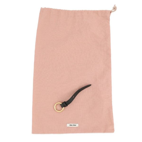 ミュウミュウ ポーチ ナイロン レザー ロゴ 5NG003 MIUMIU 小物入れ 黒