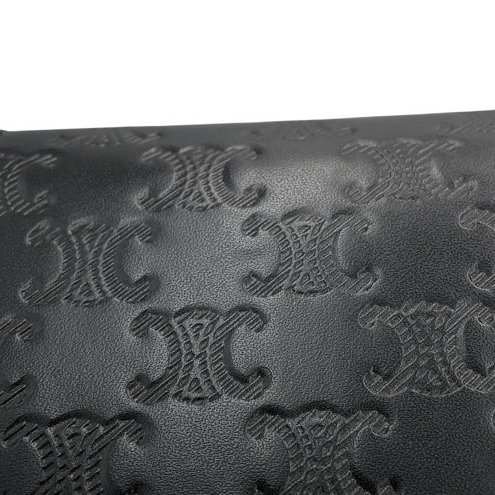 セリーヌ ショルダーバッグ トリオンフ ホリゾンタル スリーブ レザー 10K773FQD CELINE 黒