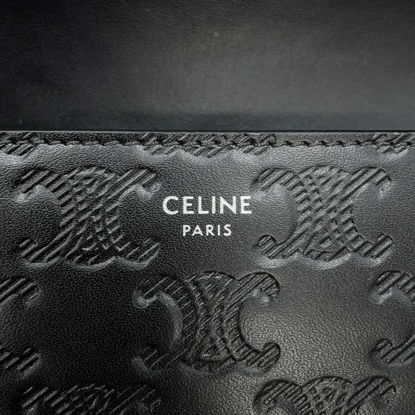セリーヌ ショルダーバッグ トリオンフ ホリゾンタル スリーブ レザー 10K773FQD CELINE 黒