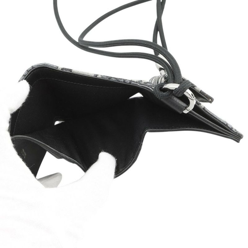 クリスチャン・ディオール 三つ折り財布 オブリーク コンパクトウォレット  ネックストラップ付き Christian Dior 財布