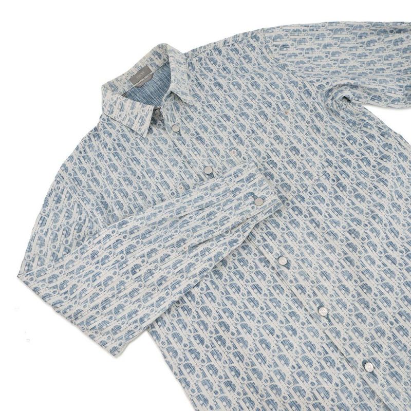 クリスチャン・ディオール 長袖シャツ オブリーク カスリ オーバーシャツ コットン メンズサイズ38 Christian Dior トップス