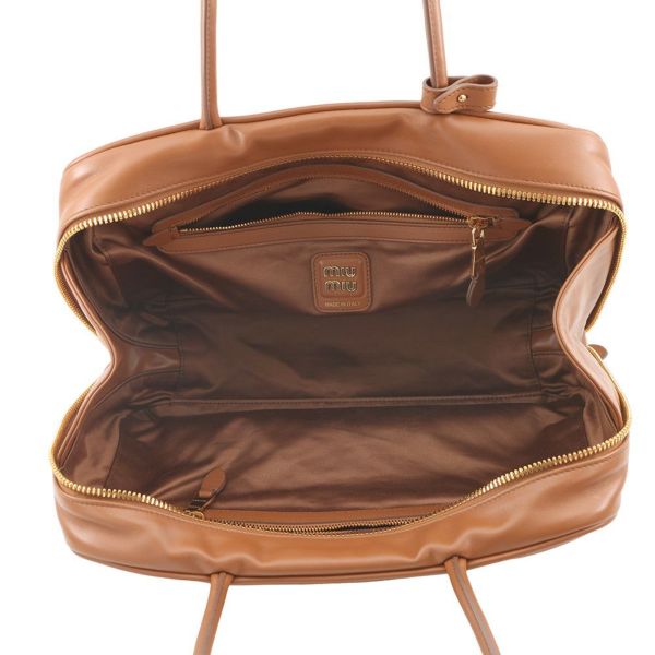 ミュウミュウ ハンドバッグ ボー バッグ レザー 5BB117 MIUMIU ブラウン