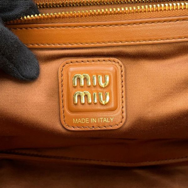 ミュウミュウ ハンドバッグ ボー バッグ レザー 5BB117 MIUMIU ブラウン