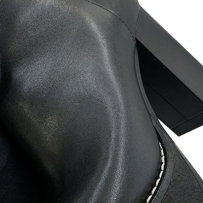 ルイヴィトン ブーツ シアリング レザー LV ボブール・ライン アンクルブーツ レディースサイズ38 LOUIS VUITTON 黒 ブラック