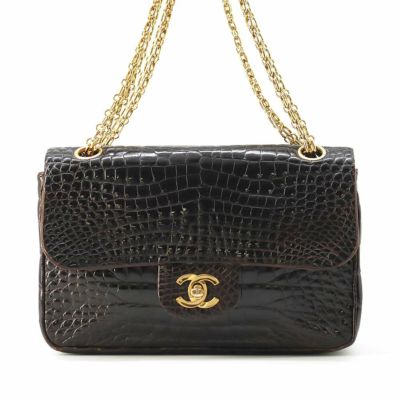 ☆シャネル チェーンショルダーバッグ ココマーク クロコダイル CHANEL バッグ 黒 安心保証 | 中古・新品ブランド販売ギャラリーレア公式通販