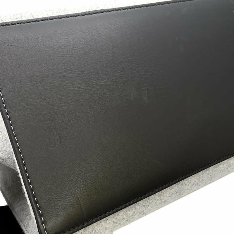 セリーヌ ハンドバッグ トラペーズ フェルト レザー CELINE 2wayショルダー 黒