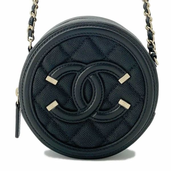 シャネル チェーンショルダーバッグ CCフィリグリー ラウンド キャビアスキン AP0365 CHANEL 黒 安心保証 |  中古・新品ブランド販売ギャラリーレア公式通販