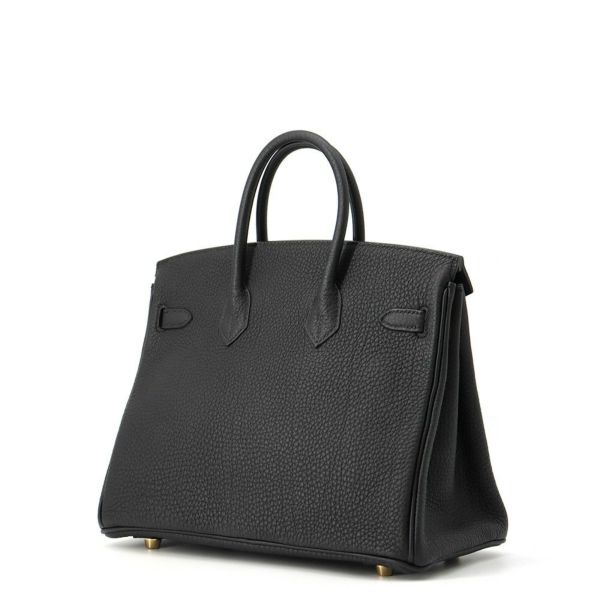 エルメス バーキン25 ブラック/ゴールド金具 ロゴ W刻印 HERMES Birkin ハンドバッグ 黒