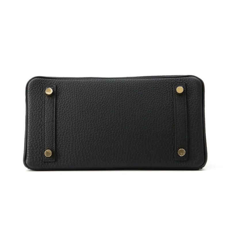 エルメス バーキン25 ブラック/ゴールド金具 ロゴ W刻印 HERMES Birkin ハンドバッグ 黒