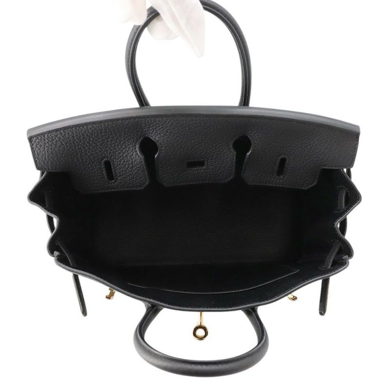 エルメス バーキン25 ブラック/ゴールド金具 ロゴ W刻印 HERMES Birkin ハンドバッグ 黒