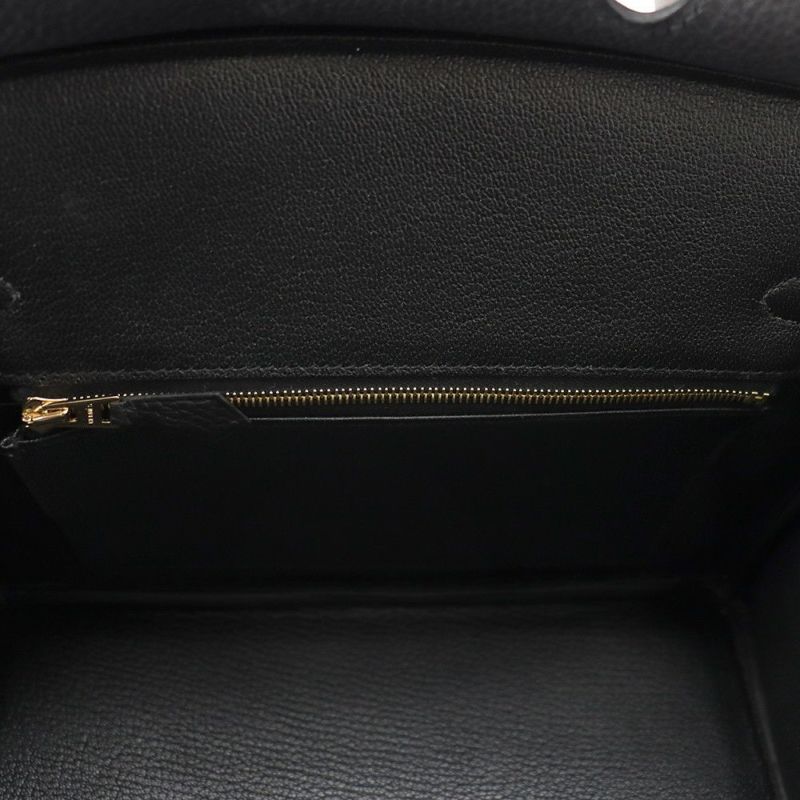 エルメス バーキン25 ブラック/ゴールド金具 ロゴ W刻印 HERMES Birkin ハンドバッグ 黒