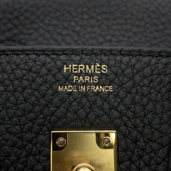エルメス バーキン25 ブラック/ゴールド金具 ロゴ W刻印 HERMES Birkin ハンドバッグ 黒