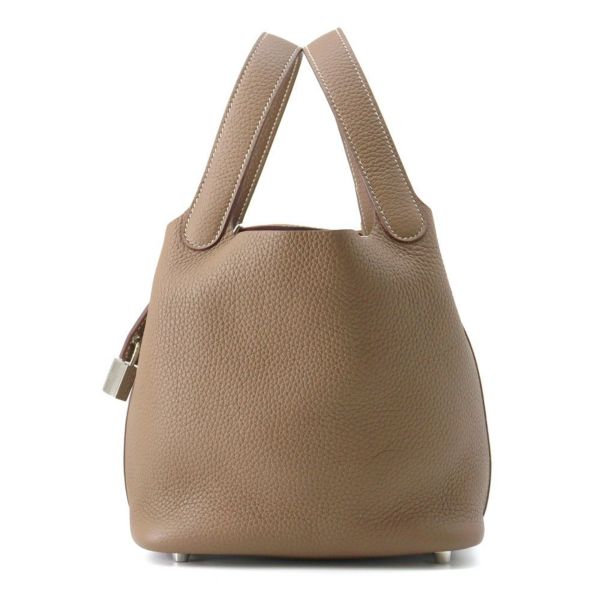 エルメス ハンドバッグ ピコタンロックPM エトゥープ/シルバー金具 トリヨンクレマンス Y刻印