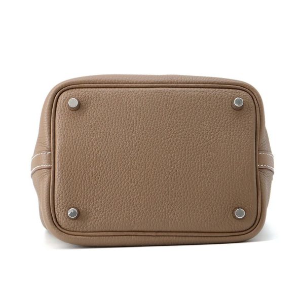 エルメス ハンドバッグ ピコタンロックPM エトゥープ/シルバー金具 トリヨンクレマンス Y刻印