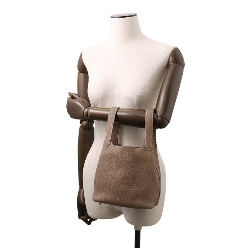 エルメス ハンドバッグ ピコタンロックPM エトゥープ/シルバー金具 トリヨンクレマンス Y刻印