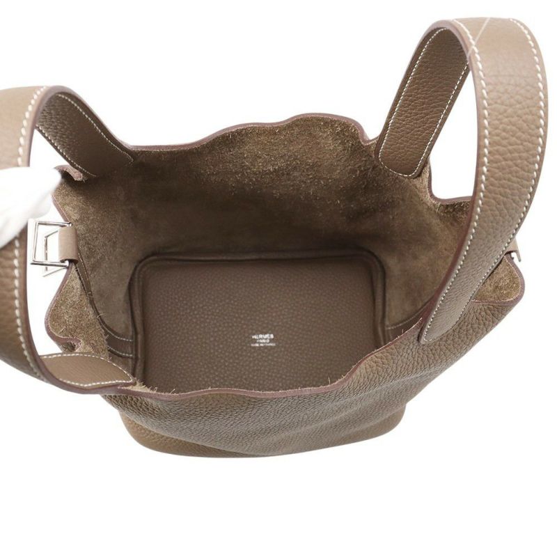 エルメス ハンドバッグ ピコタンロックPM エトゥープ/シルバー金具 トリヨンクレマンス Y刻印