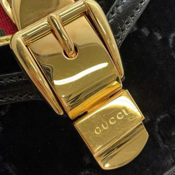 ッチ ハンドバッグ シルヴィ ベロア 70270 GUCCI バッグ 2wayショルダーバッグ 黒